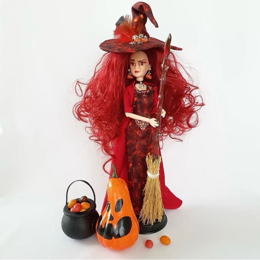 Red Witch Handmade Collectible Doll